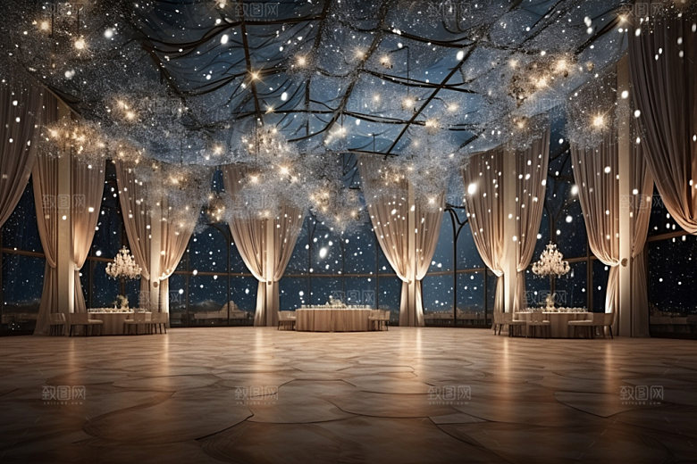 星空婚礼浪漫氛围效果图