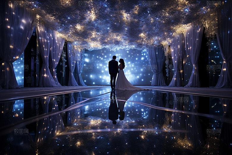 星空婚礼室内梦幻效果图
