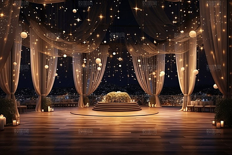 星空婚礼布置浪漫效果图