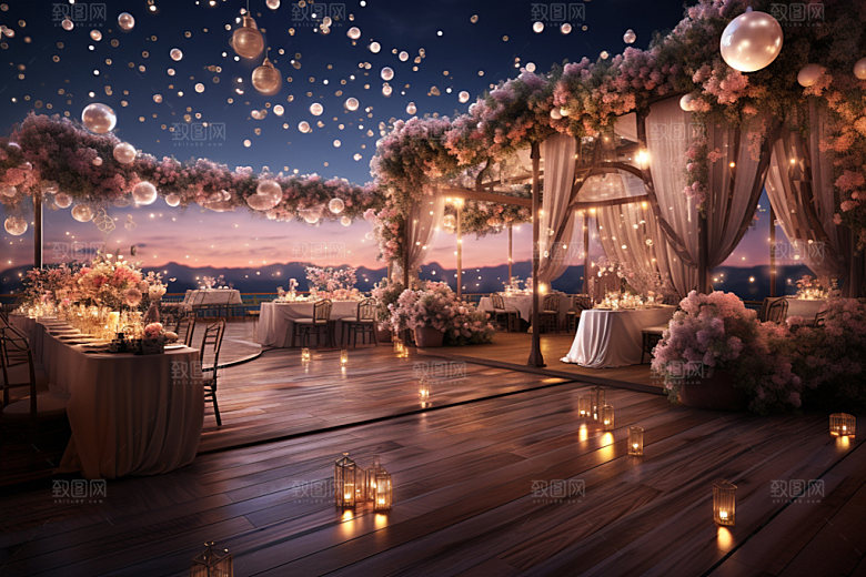 星空婚礼氛围唯美效果图