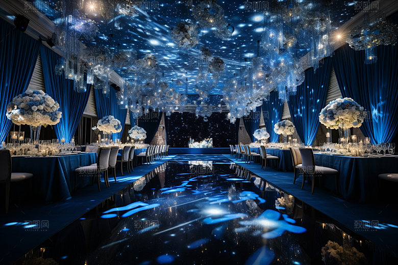 星空婚礼浪漫酒店场景效果图