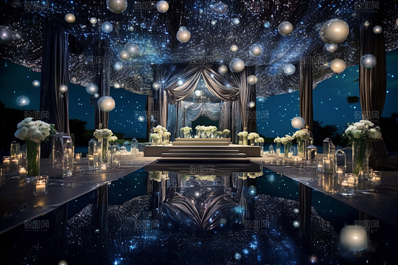 星空婚礼氛围梦幻效果图
