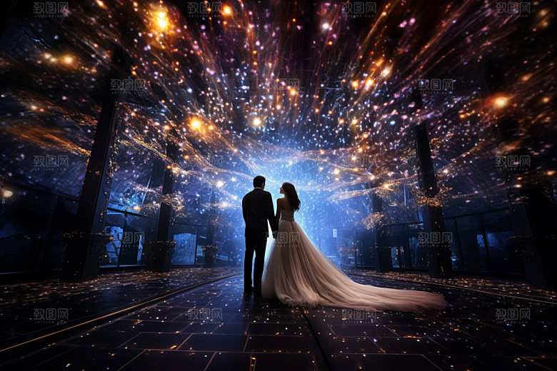 星空婚礼氛围室内效果图