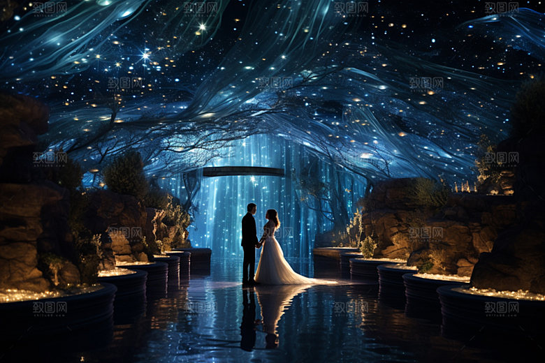 星空婚礼布置氛围效果图