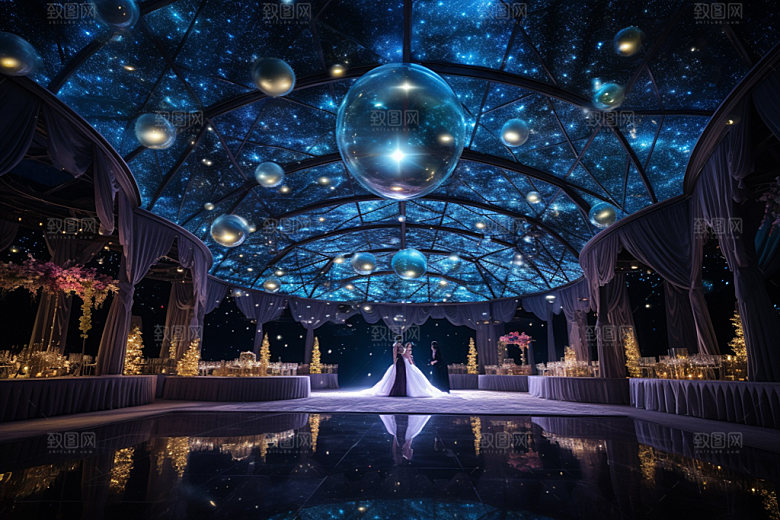 星空婚礼布置氛围效果图
