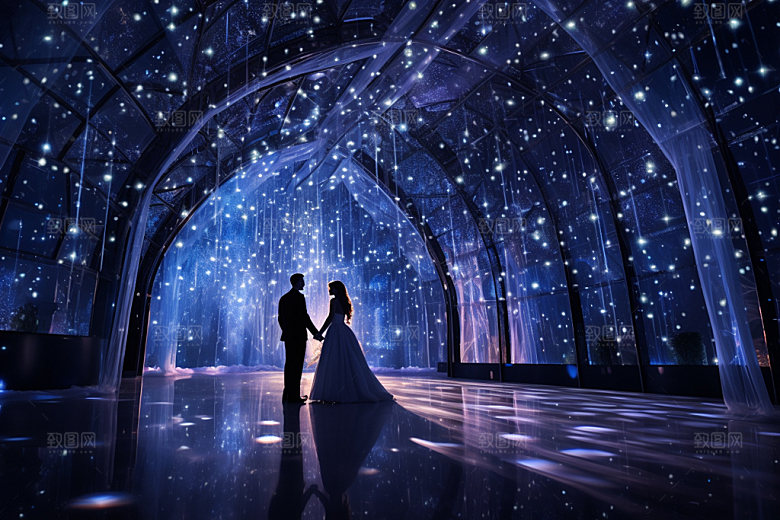 星空婚礼室内唯美效果图
