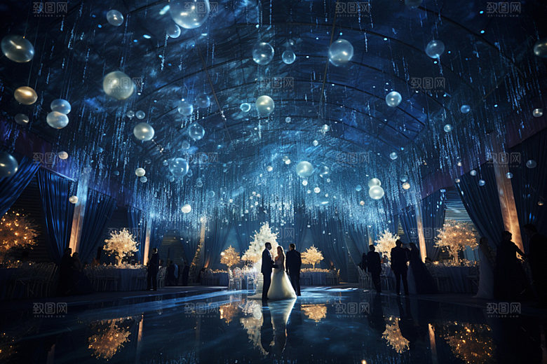 星空婚礼唯美室内效果图