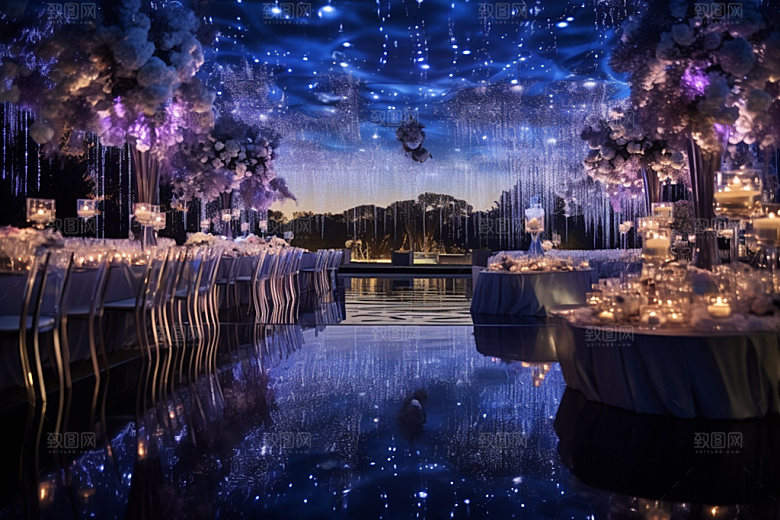 星空婚礼梦幻酒店场景效果图