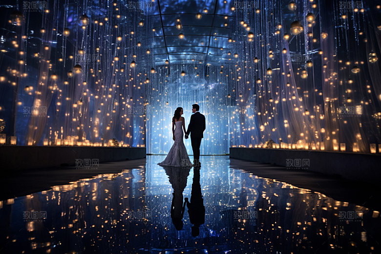 星空婚礼氛围布置效果图
