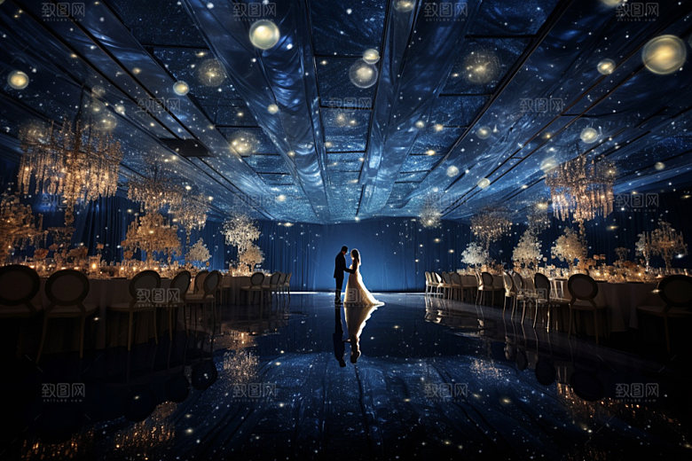 星空婚礼室内梦幻效果图