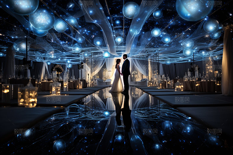 星空婚礼梦幻氛围效果图