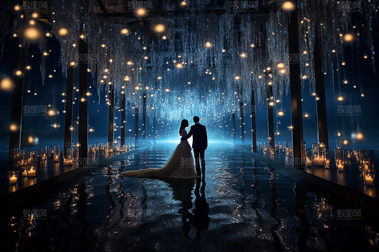 星空婚礼梦幻氛围效果图