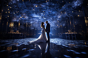 星空婚礼氛围室内效果图