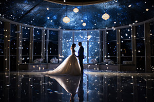 星空婚礼布置室内效果图