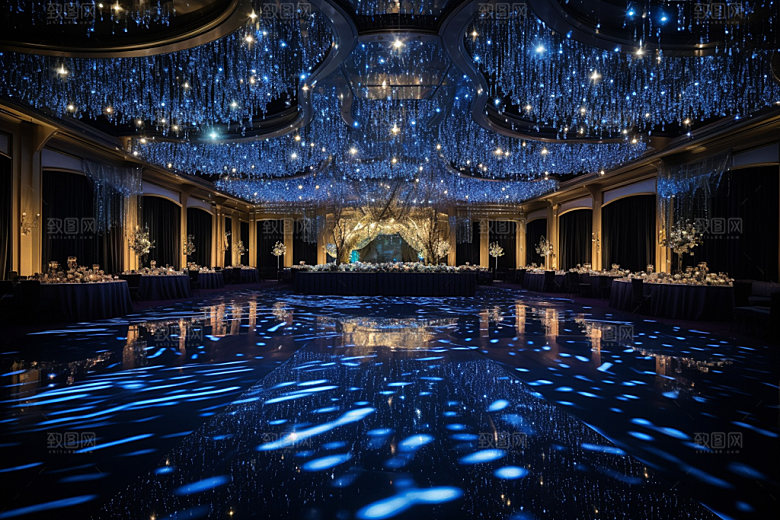 星空婚礼唯美酒店场景效果图