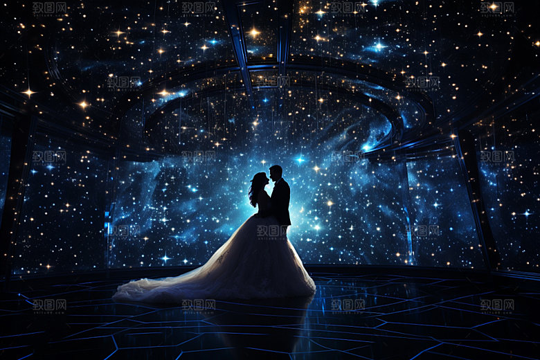 星空婚礼室内梦幻效果图