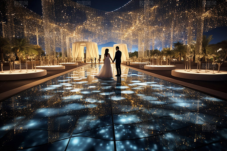 星空婚礼唯美氛围效果图