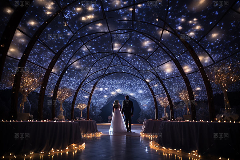 星空婚礼布置梦幻效果图