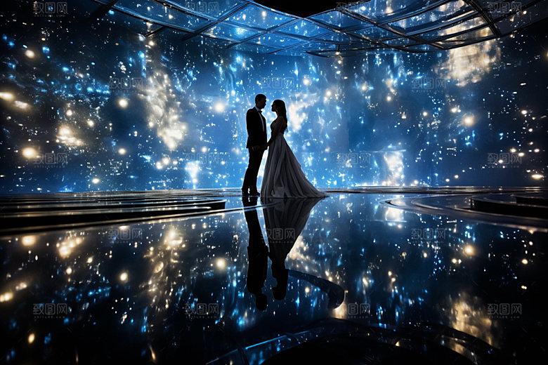 星空婚礼氛围室内效果图
