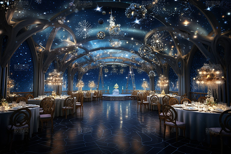 星空婚礼氛围布置效果图