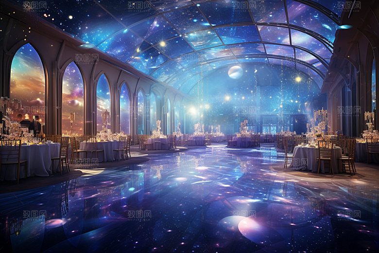 星空婚礼氛围唯美效果图