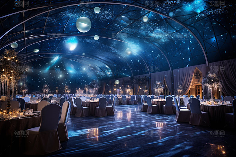 星空婚礼梦幻氛围效果图