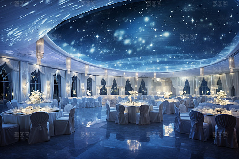 星空婚礼酒店场景布置效果图