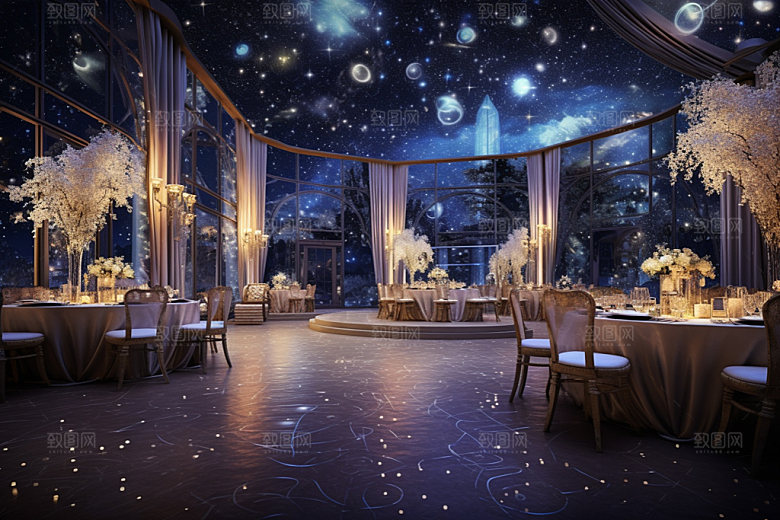 星空婚礼梦幻室内效果图