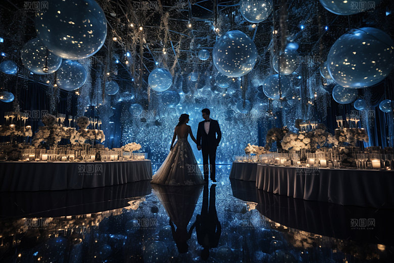 星空婚礼氛围布置效果图