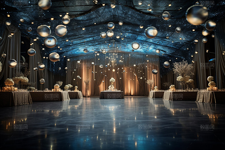 星空婚礼布置酒店场景效果图