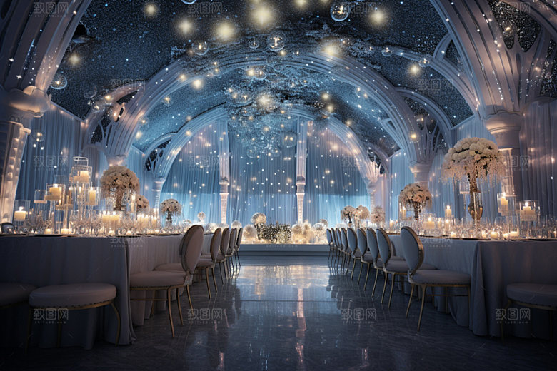 星空婚礼浪漫氛围效果图