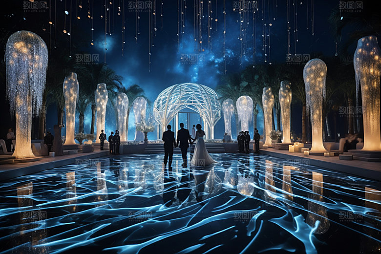 星空婚礼室内梦幻效果图
