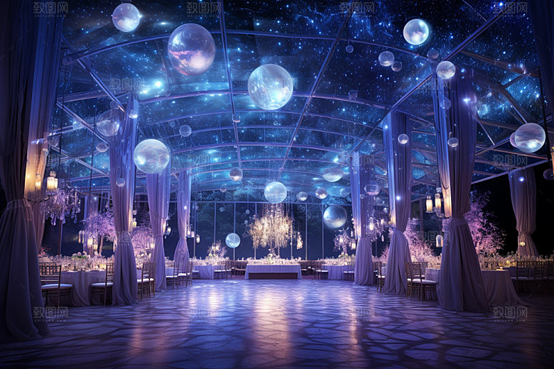 星空婚礼布置氛围效果图