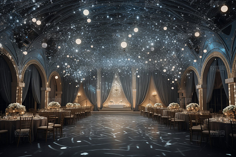 星空婚礼浪漫氛围效果图