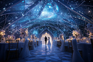 星空婚礼氛围梦幻效果图