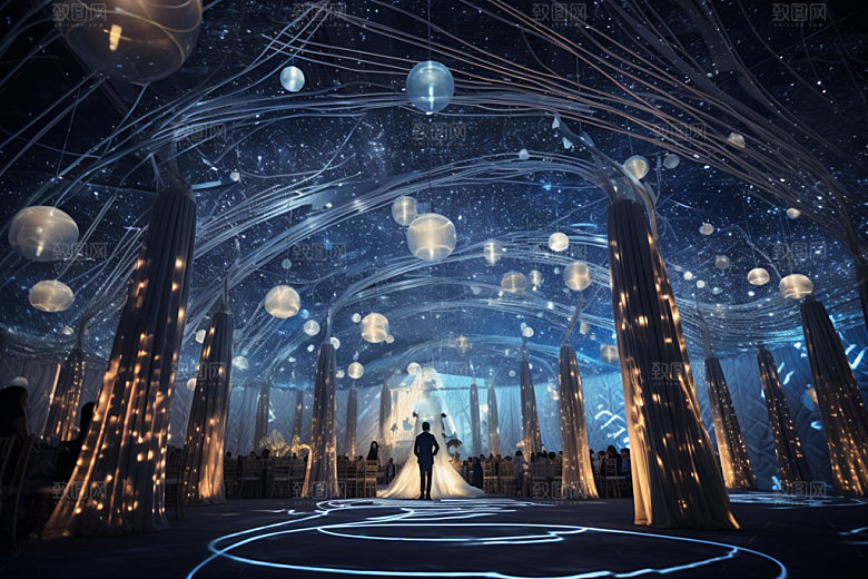 星空婚礼布置浪漫效果图