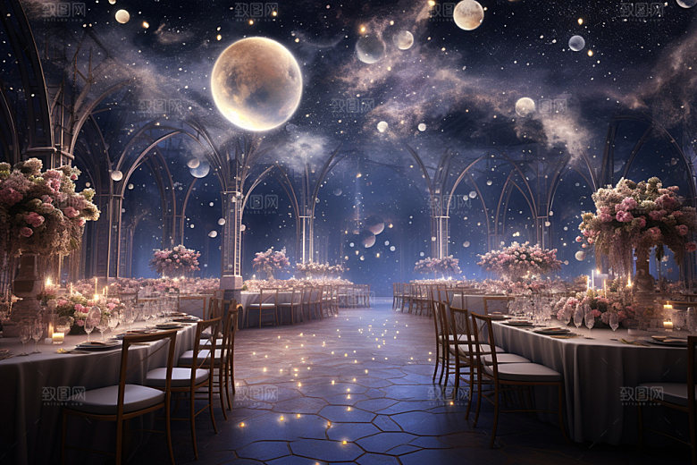 星空婚礼浪漫布置效果图