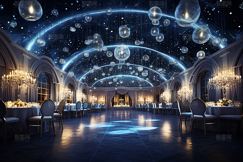 星空婚礼氛围浪漫效果图