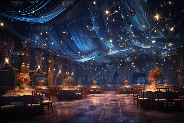 星空婚礼浪漫氛围效果图