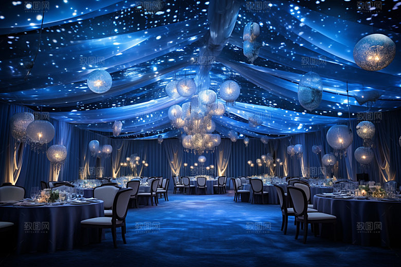 星空婚礼梦幻酒店场景效果图