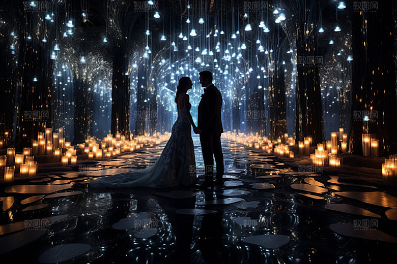 星空婚礼氛围布置效果图