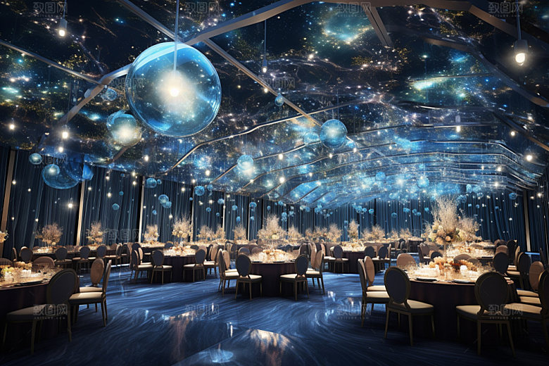 星空婚礼酒店场景布置效果图