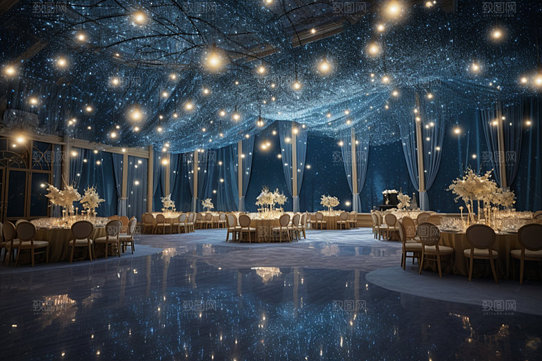 星空婚礼唯美布置效果图