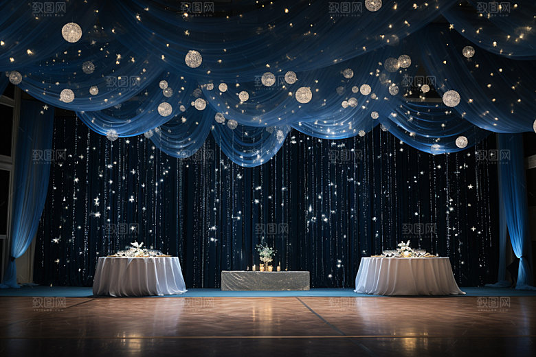 星空婚礼浪漫酒店场景效果图