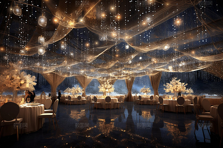 星空婚礼布置氛围效果图
