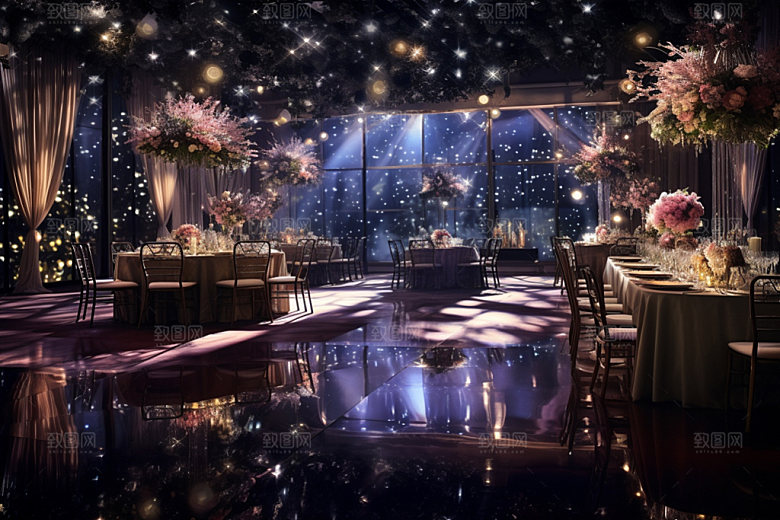 星空婚礼梦幻室内效果图