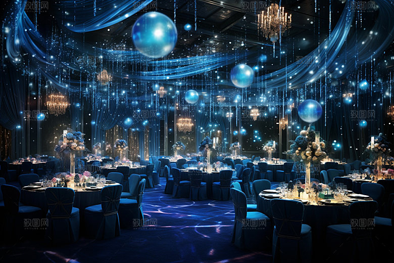 星空婚礼氛围酒店场景效果图