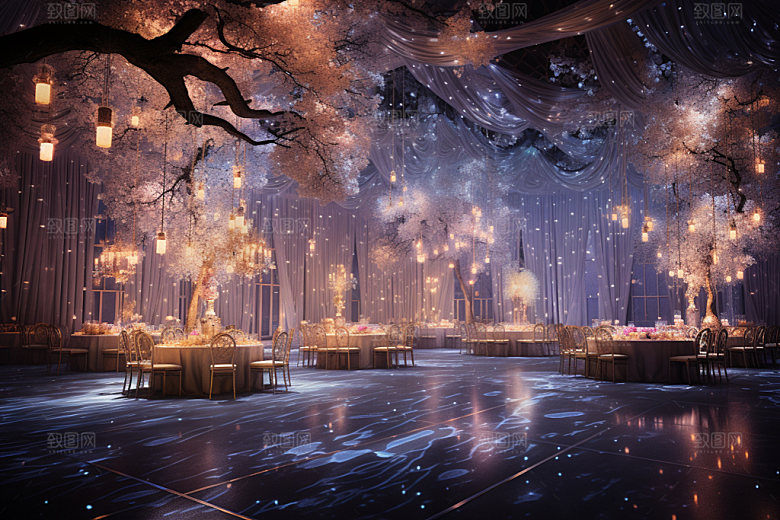 星空婚礼氛围梦幻效果图
