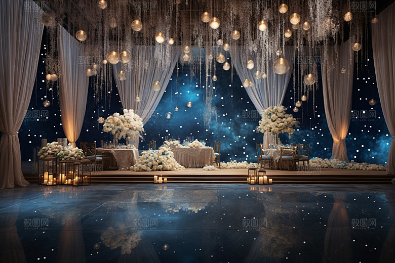 星空婚礼氛围唯美效果图