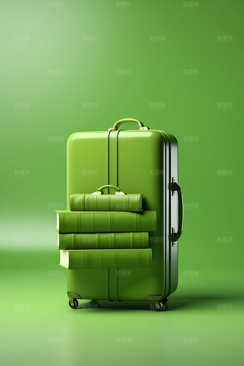 行李箱拖箱旅行摄影图